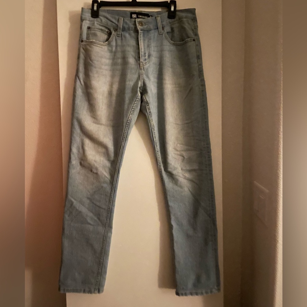 RSQ Cotton Classic Denim Slim Straight Jeans Light Wash Soft 30x32